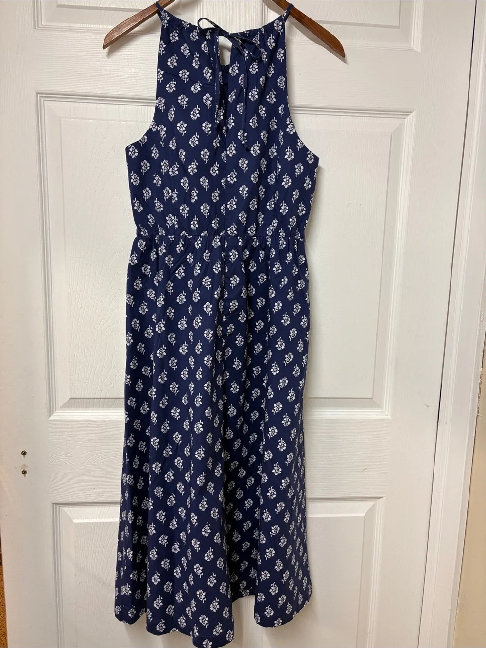 NWT J. Crew Blue & White Floral Summer Poplin Halter Dress - Size 6